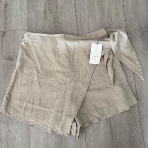 A New Day Women's Tan Linen Skorts - size 8